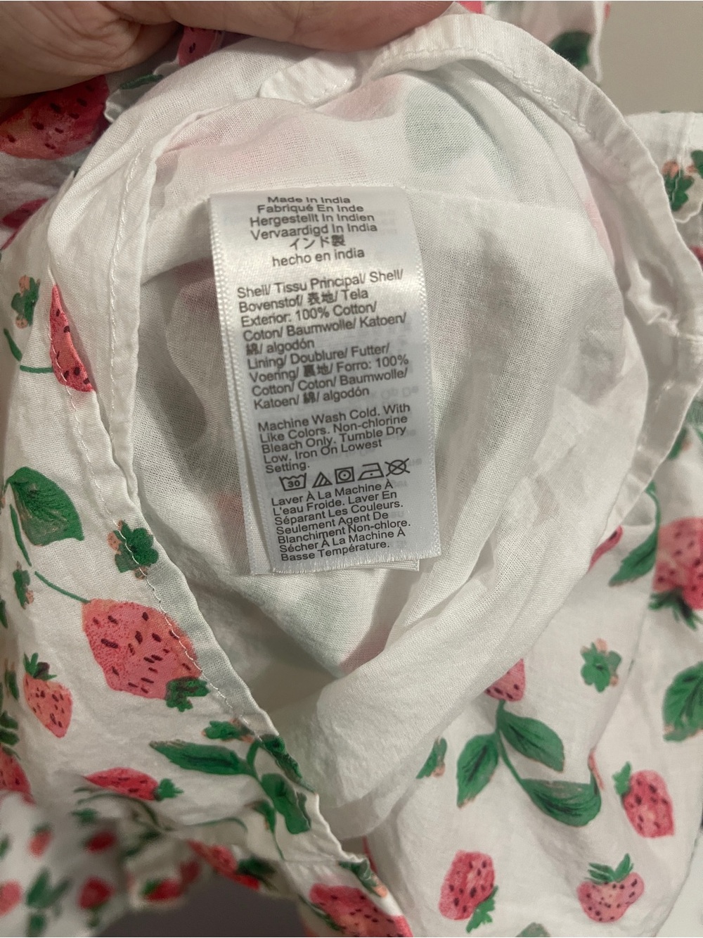 J. Crew White Strawberry Print Button-Up Sleeveless Shirt Dress - Picture 5 of 5